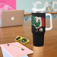 Funny Screaming Merlin the Duck Tumbler With Handle Mexico Soccer Flag Football Fans