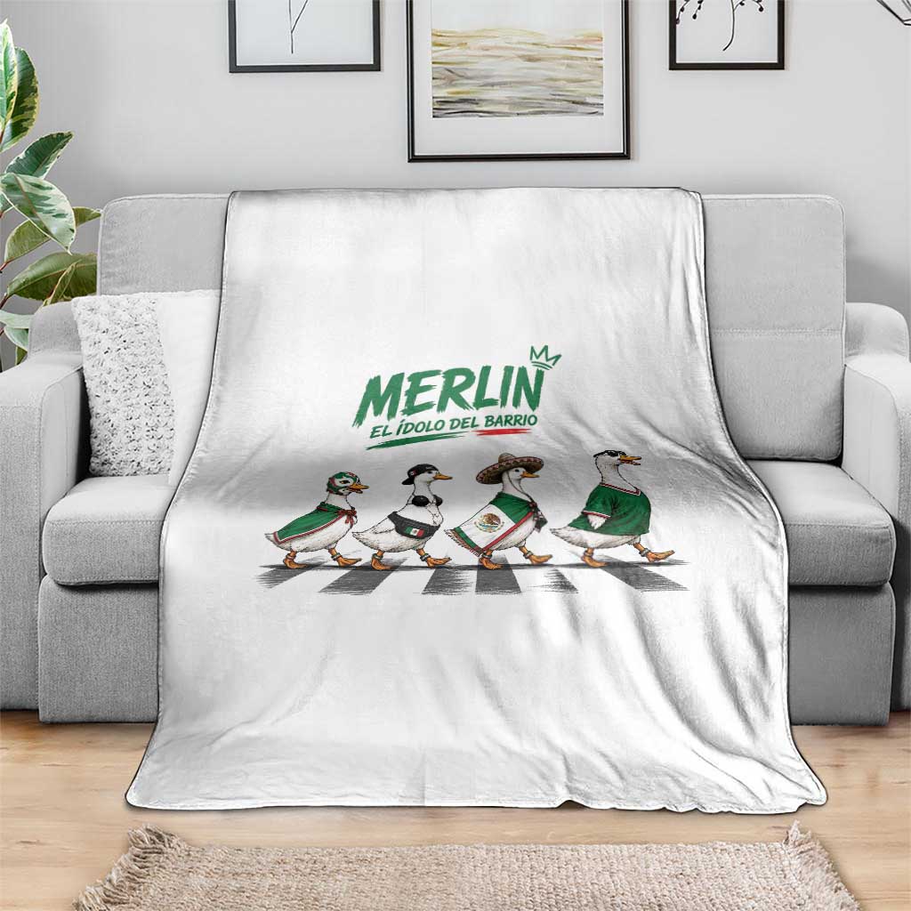 Merlin the Ducks Crosswalk Walk Parody Throw Blanket El Idolo Del Barrio Mexico Duck Soccer Football Fans