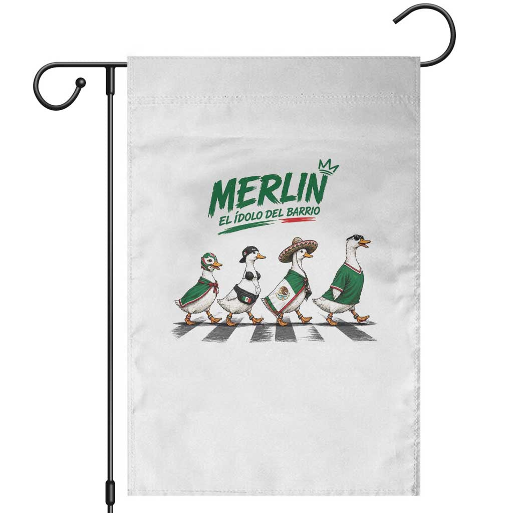 Merlin the Ducks Crosswalk Walk Parody Garden Flag El Idolo Del Barrio Mexico Duck Soccer Football Fans