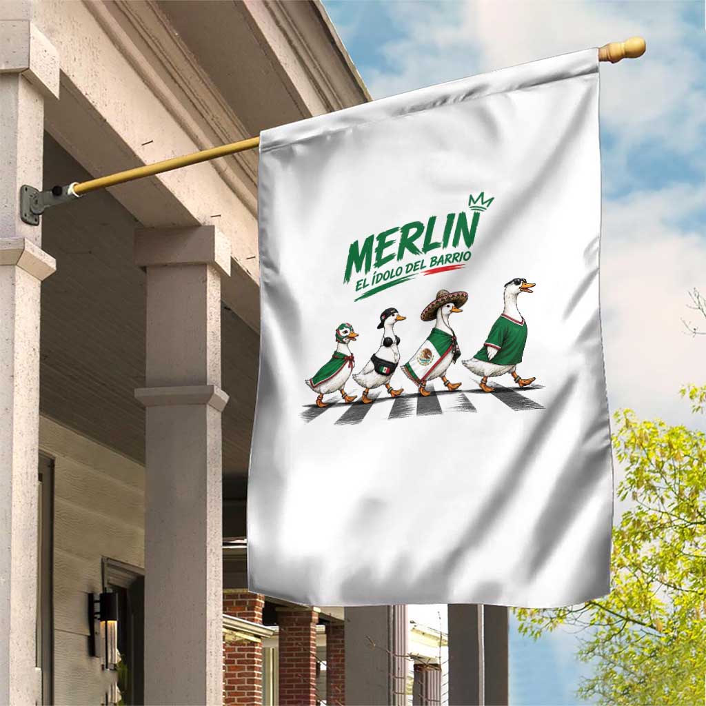 Merlin the Ducks Crosswalk Walk Parody Garden Flag El Idolo Del Barrio Mexico Duck Soccer Football Fans
