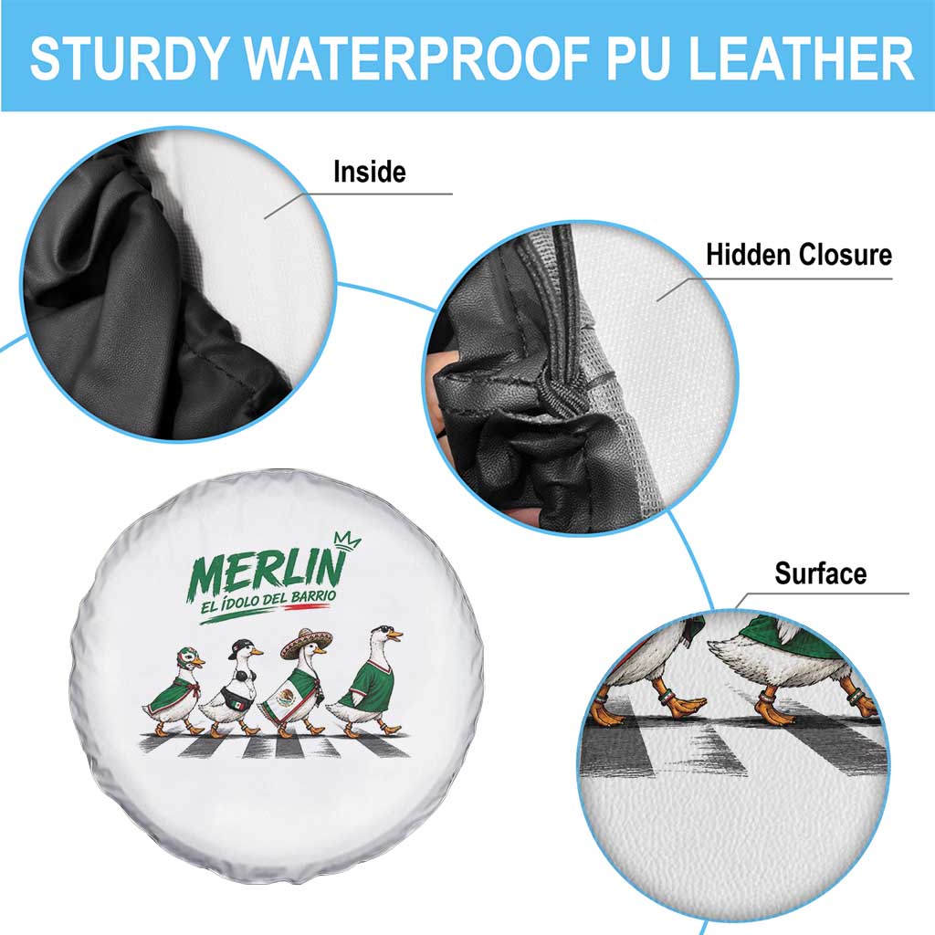 Merlin the Ducks Crosswalk Walk Parody Spare Tire Cover El Idolo Del Barrio Mexico Duck Soccer Football Fans