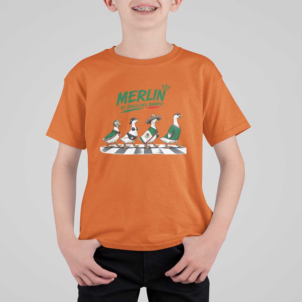 Merlin the Ducks Crosswalk Walk Parody T Shirt For Kid El Idolo Del Barrio Mexico Duck Soccer Football Fans