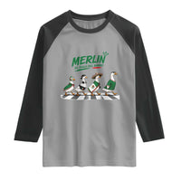 Merlin the Ducks Crosswalk Walk Parody Raglan Shirt El Idolo Del Barrio Mexico Duck Soccer Football Fans
