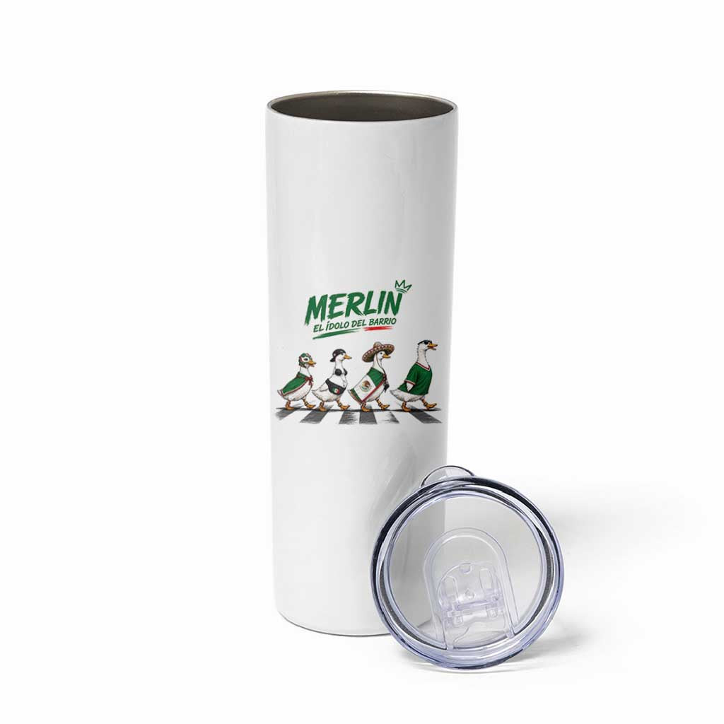Merlin the Ducks Crosswalk Walk Parody Skinny Tumbler El Idolo Del Barrio Mexico Duck Soccer Football Fans