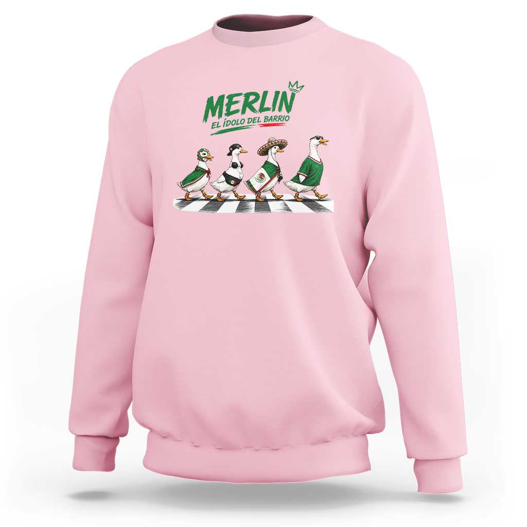 Merlin the Ducks Crosswalk Walk Parody Sweatshirt El Idolo Del Barrio Mexico Duck Soccer Football Fans