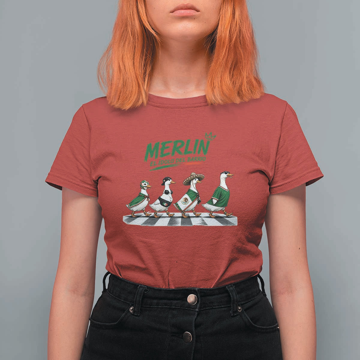Merlin the Ducks Crosswalk Walk Parody T Shirt For Women El Idolo Del Barrio Mexico Duck Soccer Football Fans