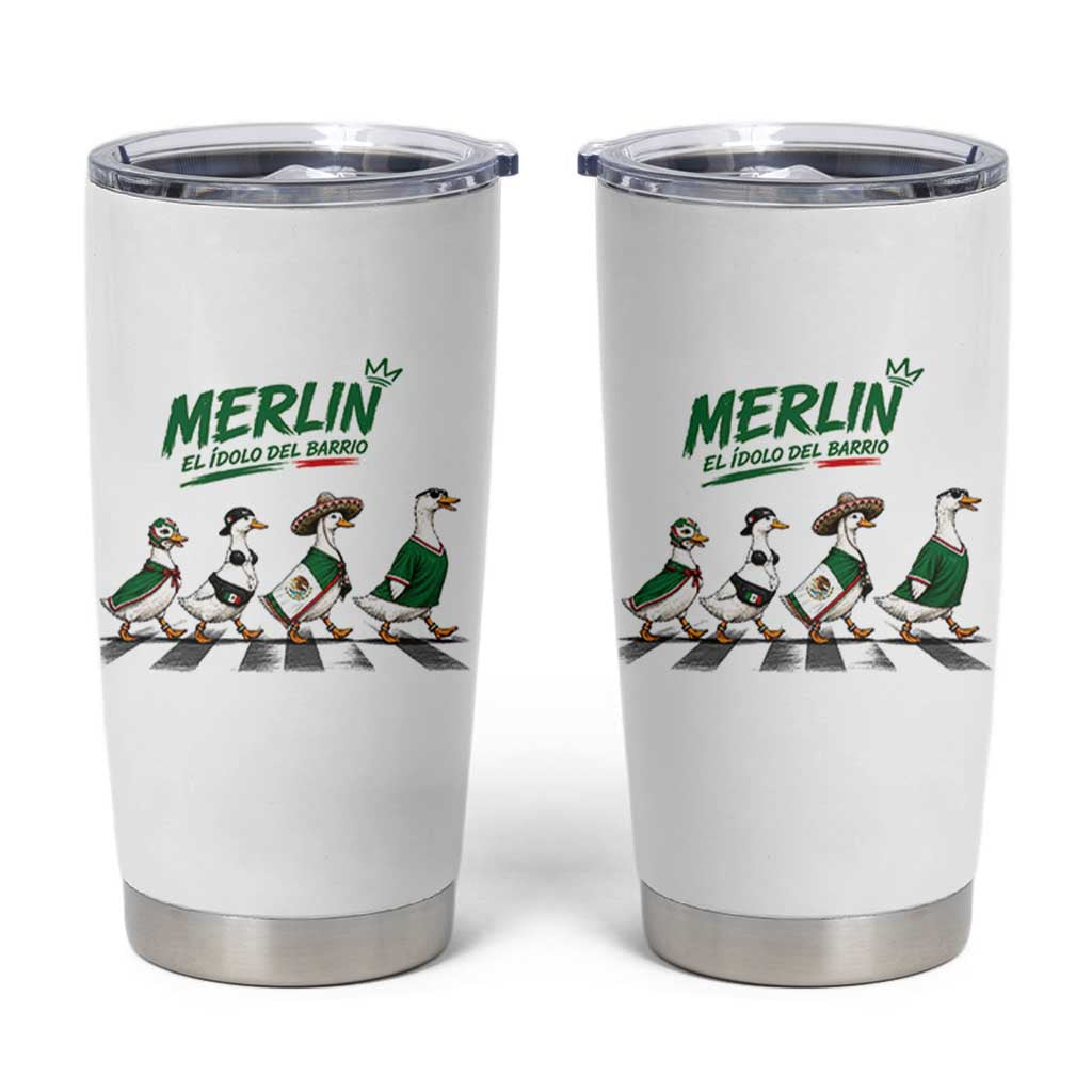 Merlin the Ducks Crosswalk Walk Parody Tumbler Cup El Idolo Del Barrio Mexico Duck Soccer Football Fans