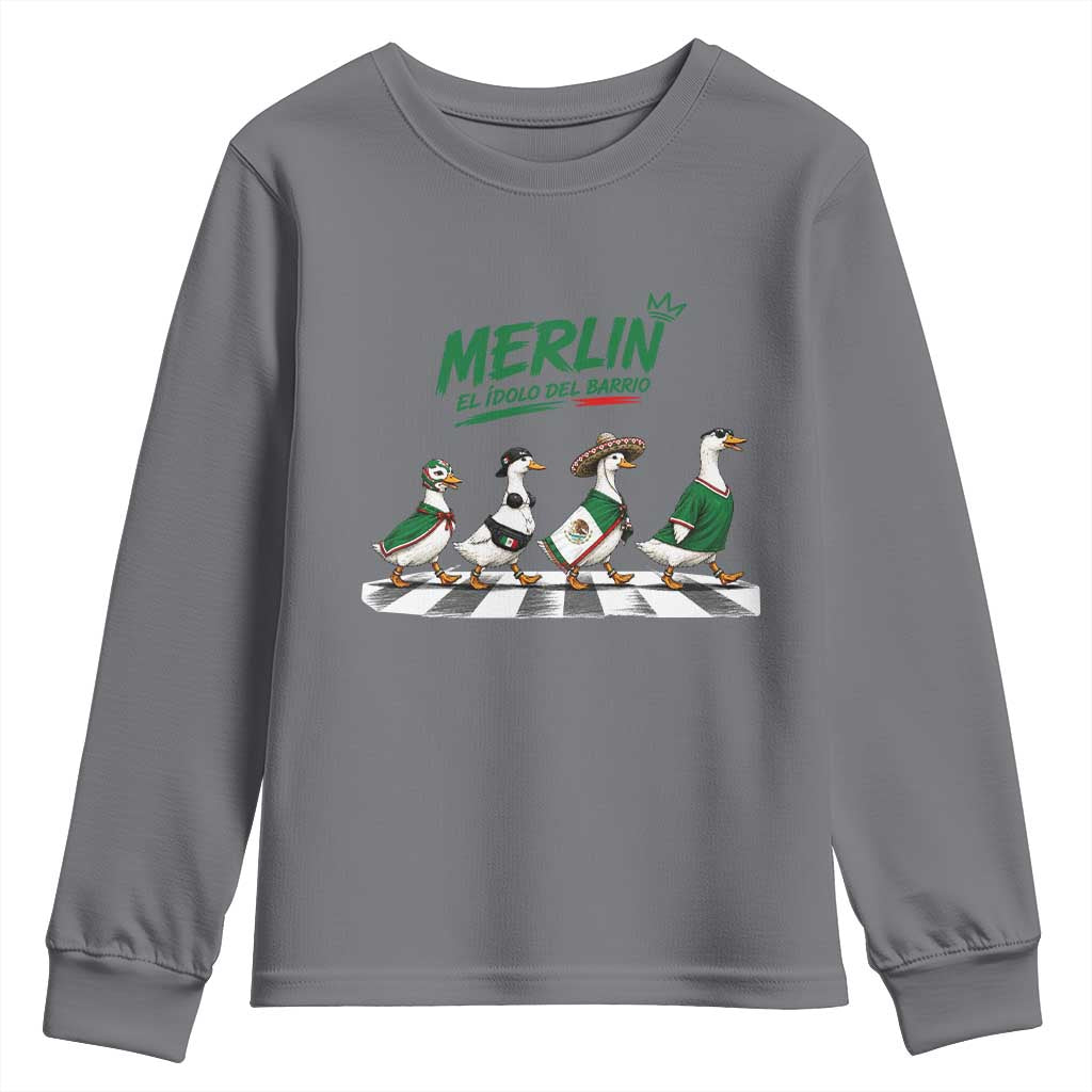 Merlin the Ducks Crosswalk Walk Parody Youth Sweatshirt El Idolo Del Barrio Mexico Duck Soccer Football Fans