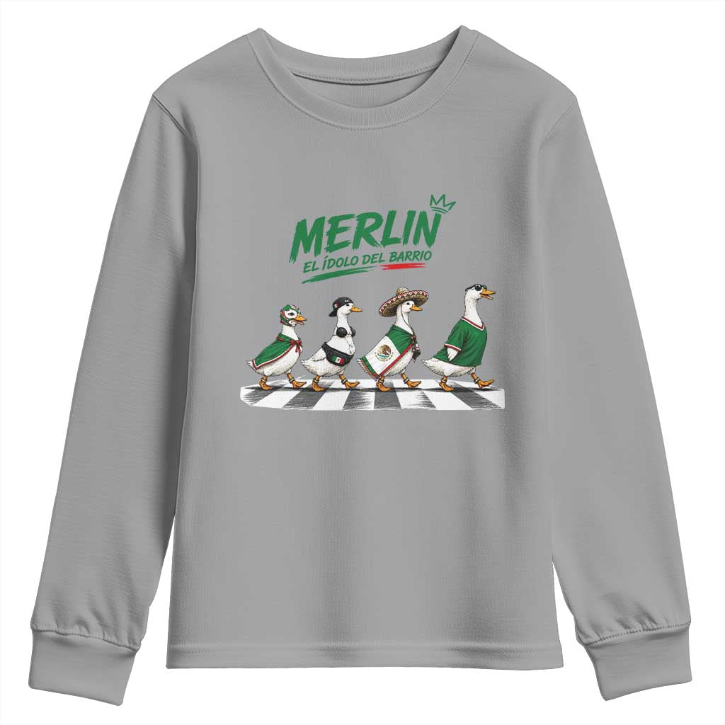 Merlin the Ducks Crosswalk Walk Parody Youth Sweatshirt El Idolo Del Barrio Mexico Duck Soccer Football Fans
