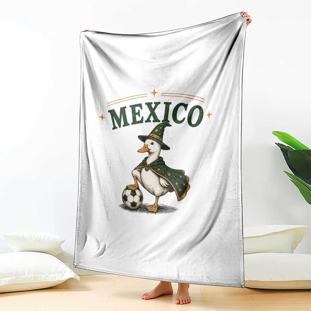 Vintage Mexico Soccer Wizard Duck Magical Fantasy Throw Blanket Retro Mexican Pride Football Fans