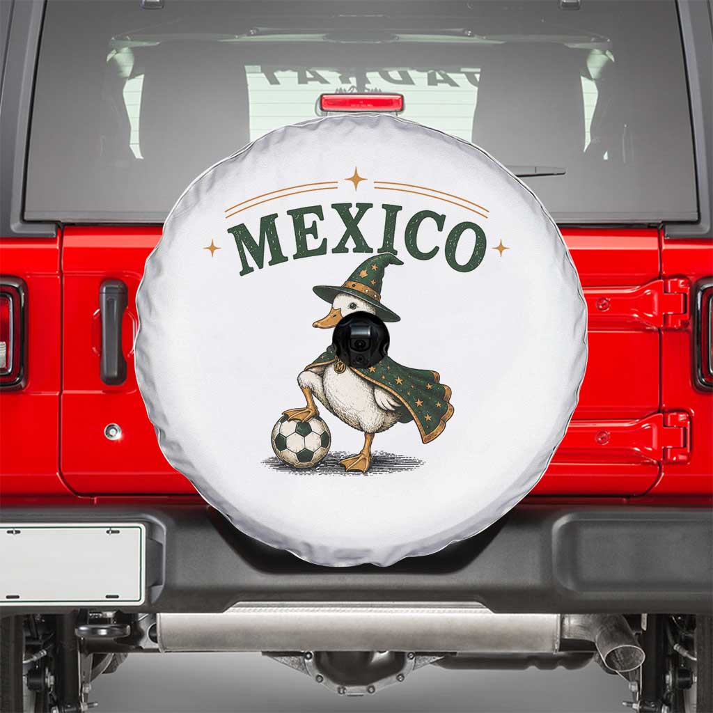 Vintage Mexico Soccer Wizard Duck Magical Fantasy Spare Tire Cover Retro Mexican Pride Football Fans