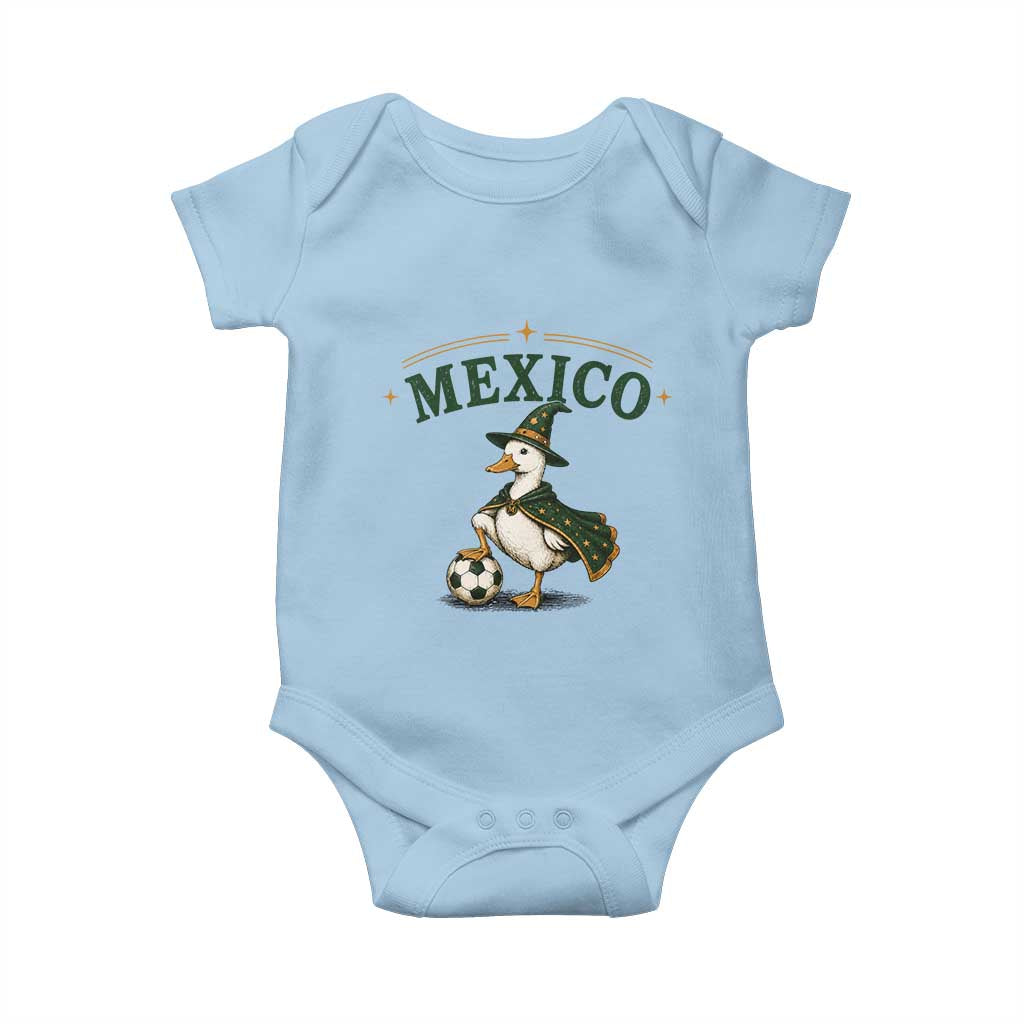 Vintage Mexico Soccer Wizard Duck Magical Fantasy Baby Onesie Retro Mexican Pride Football Fans
