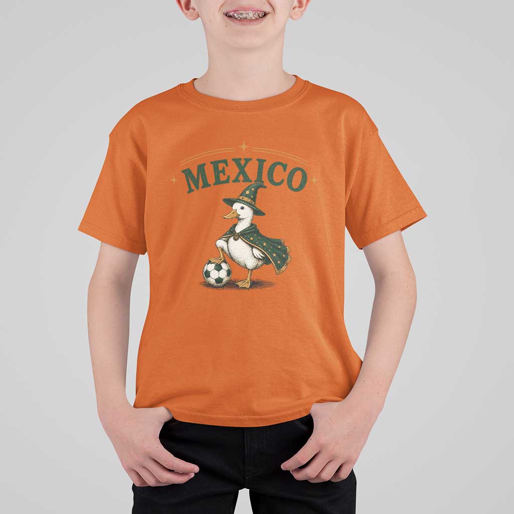 Vintage Mexico Soccer Wizard Duck Magical Fantasy T Shirt For Kid Retro Mexican Pride Football Fans