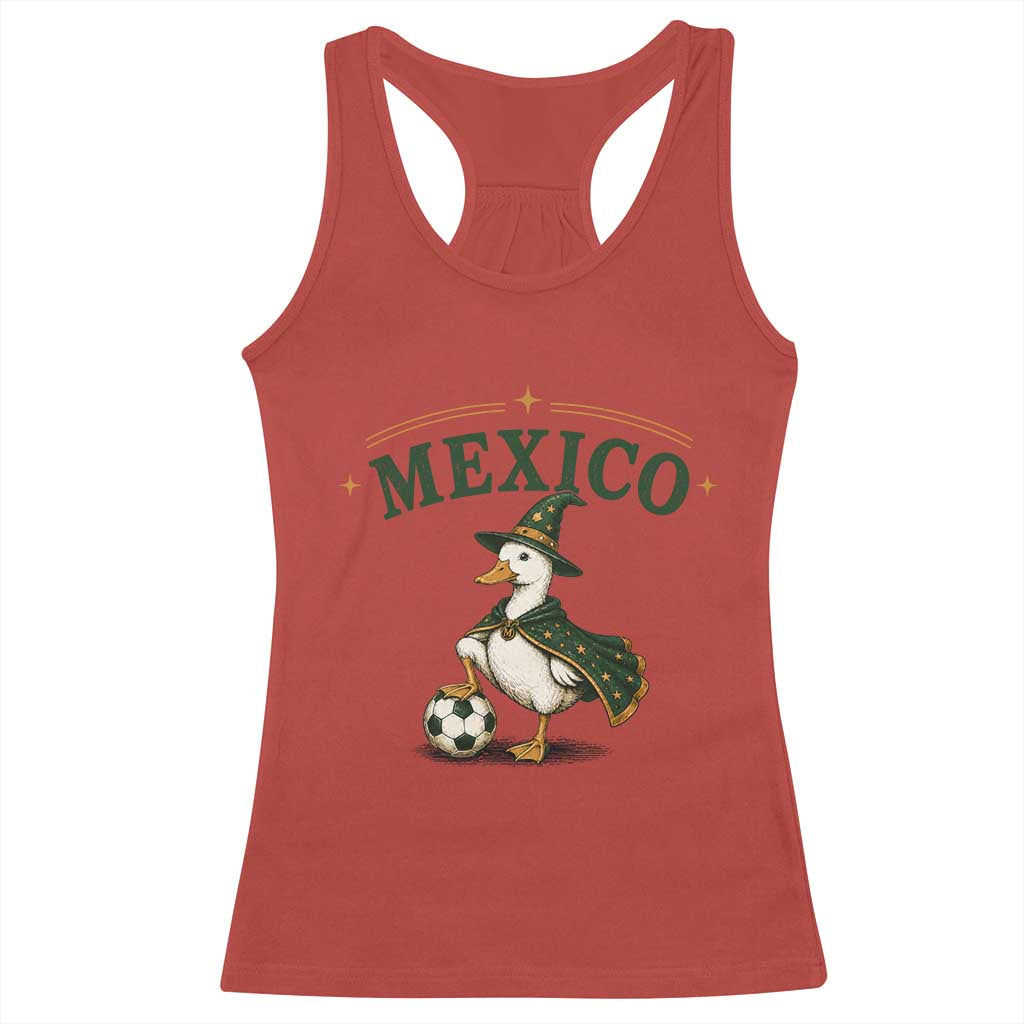 Vintage Mexico Soccer Wizard Duck Magical Fantasy Racerback Tank Top Retro Mexican Pride Football Fans