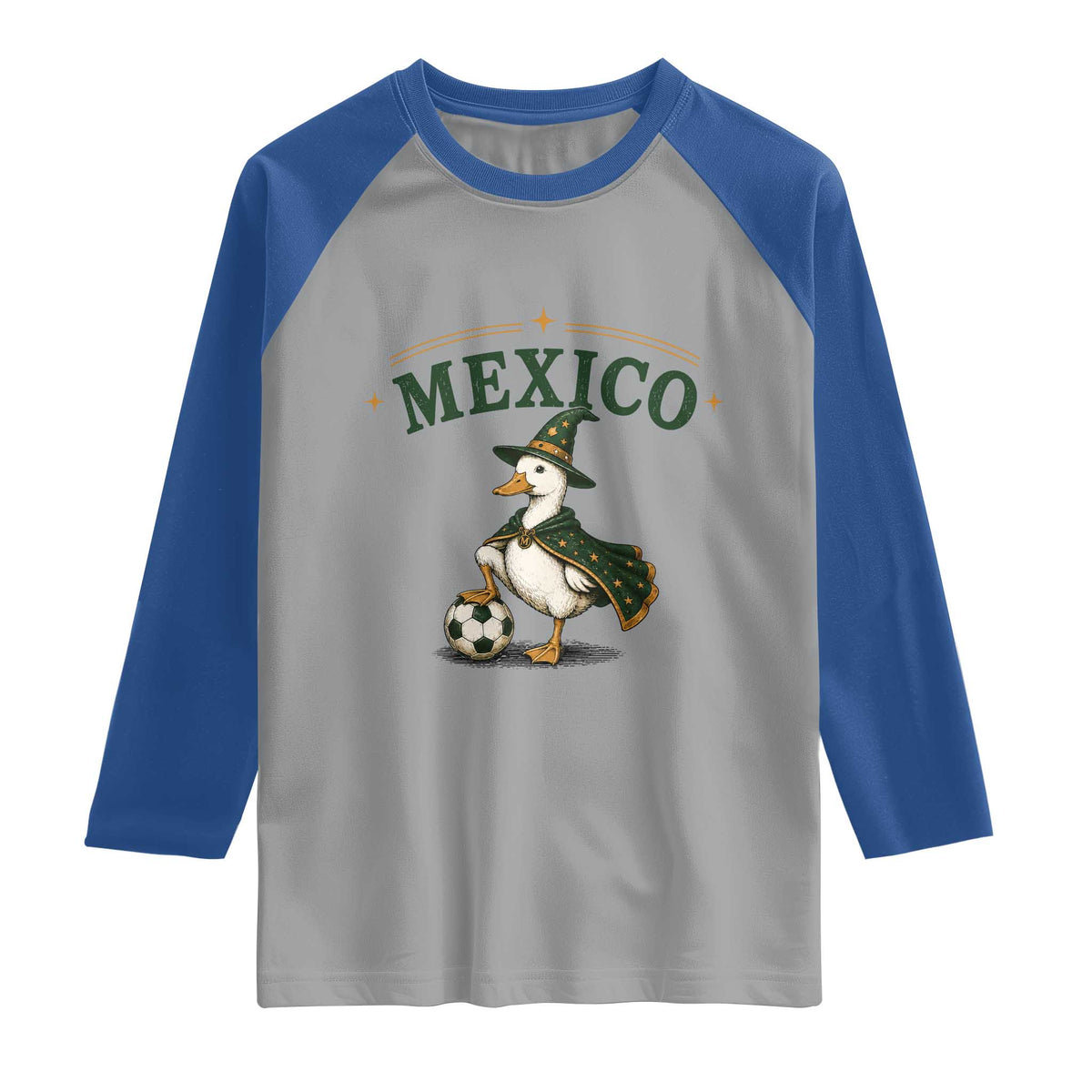 Vintage Mexico Soccer Wizard Duck Magical Fantasy Raglan Shirt Retro Mexican Pride Football Fans