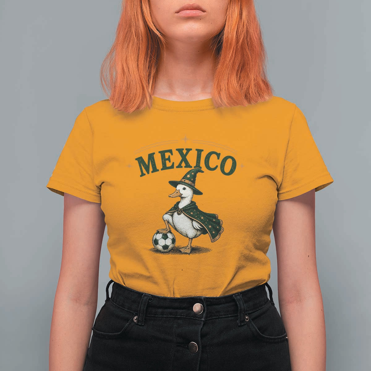 Vintage Mexico Soccer Wizard Duck Magical Fantasy T Shirt For Women Retro Mexican Pride Football Fans