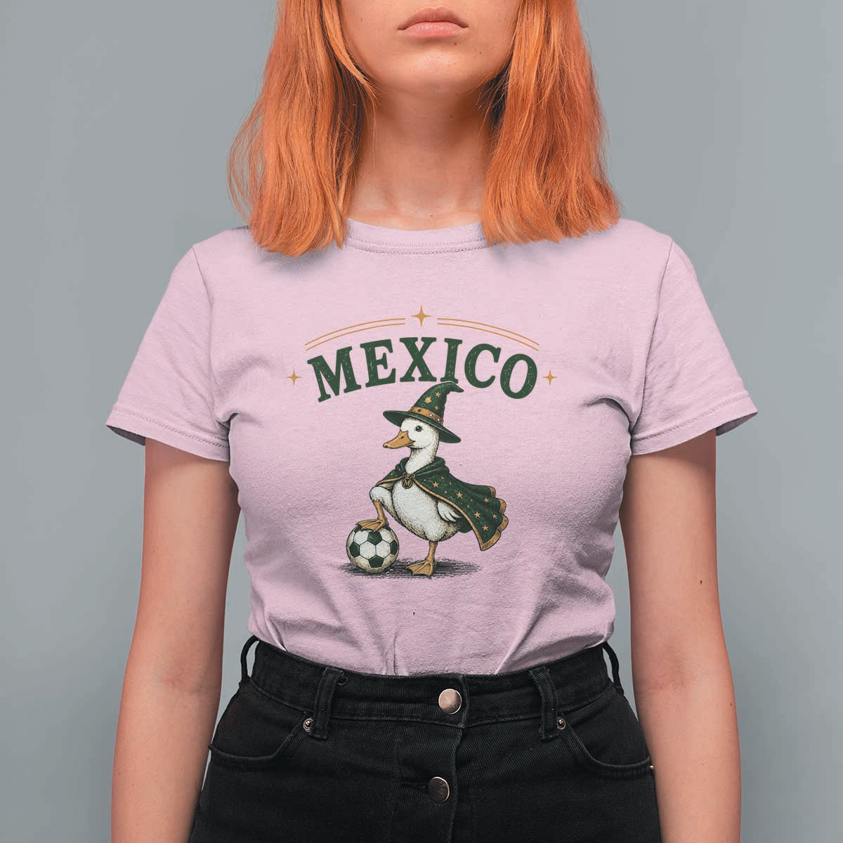 Vintage Mexico Soccer Wizard Duck Magical Fantasy T Shirt For Women Retro Mexican Pride Football Fans