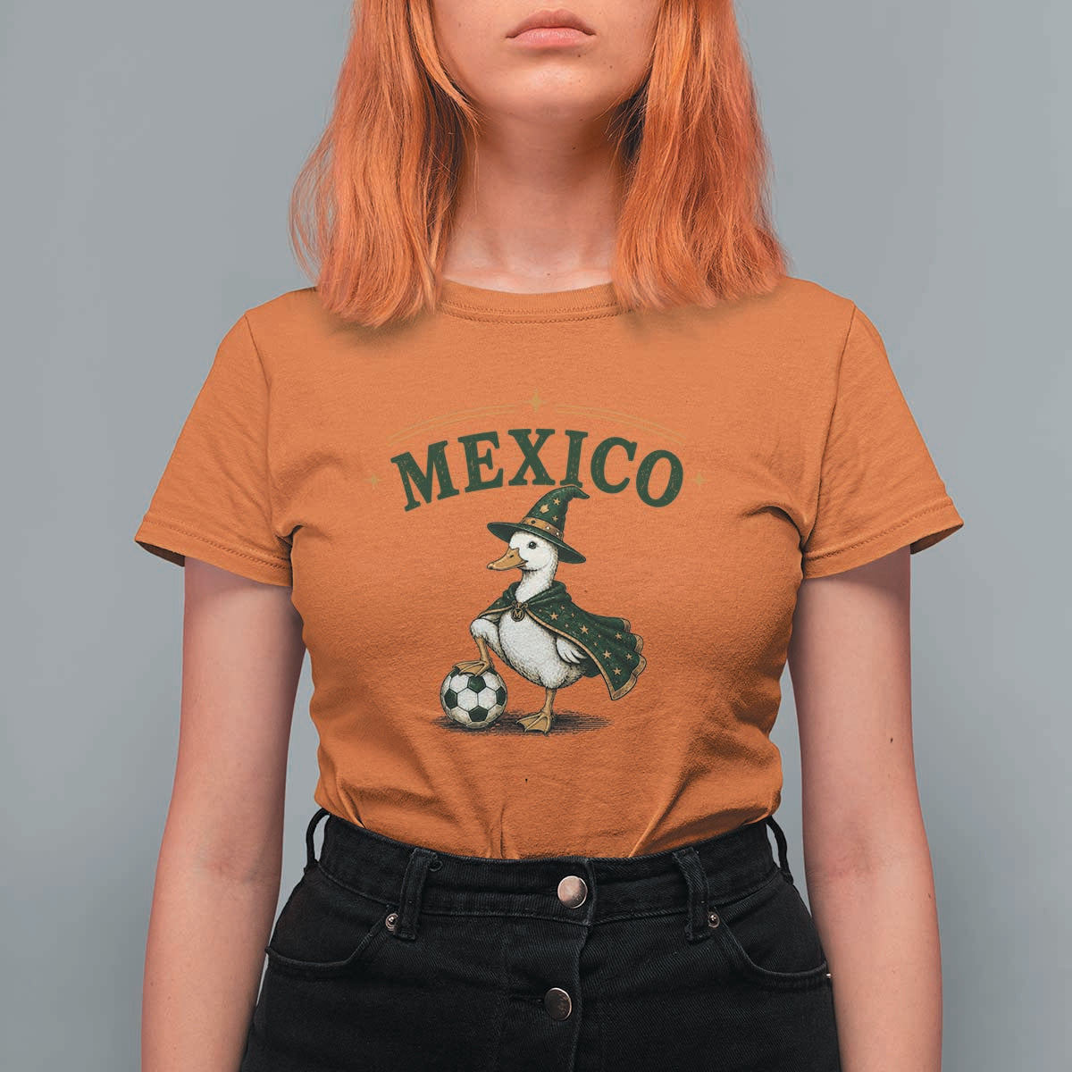 Vintage Mexico Soccer Wizard Duck Magical Fantasy T Shirt For Women Retro Mexican Pride Football Fans