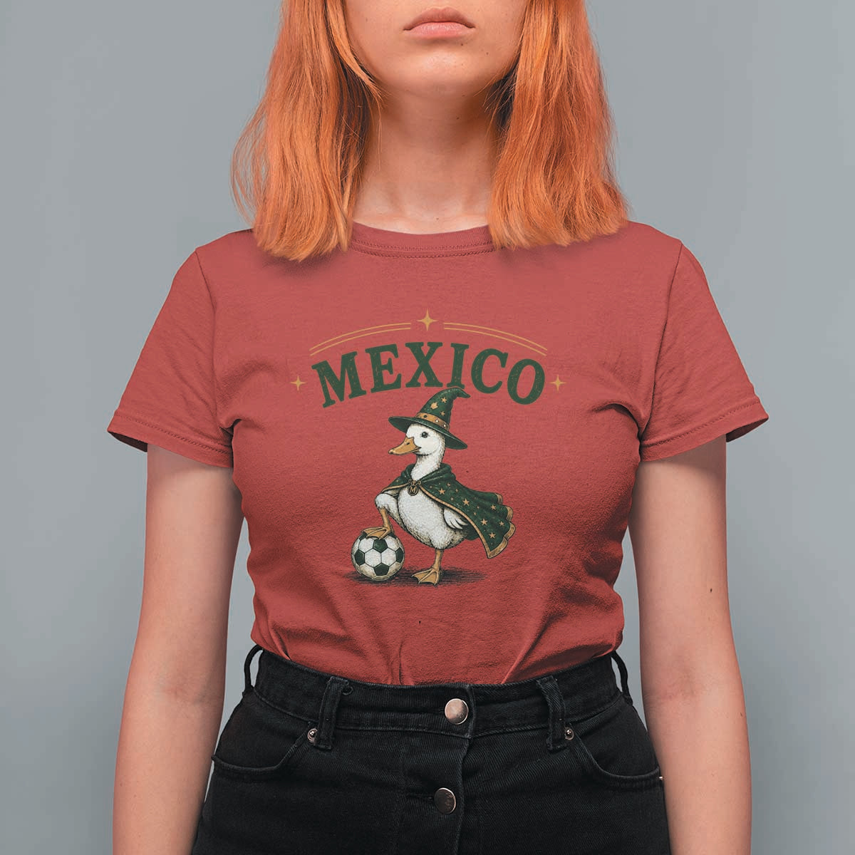 Vintage Mexico Soccer Wizard Duck Magical Fantasy T Shirt For Women Retro Mexican Pride Football Fans