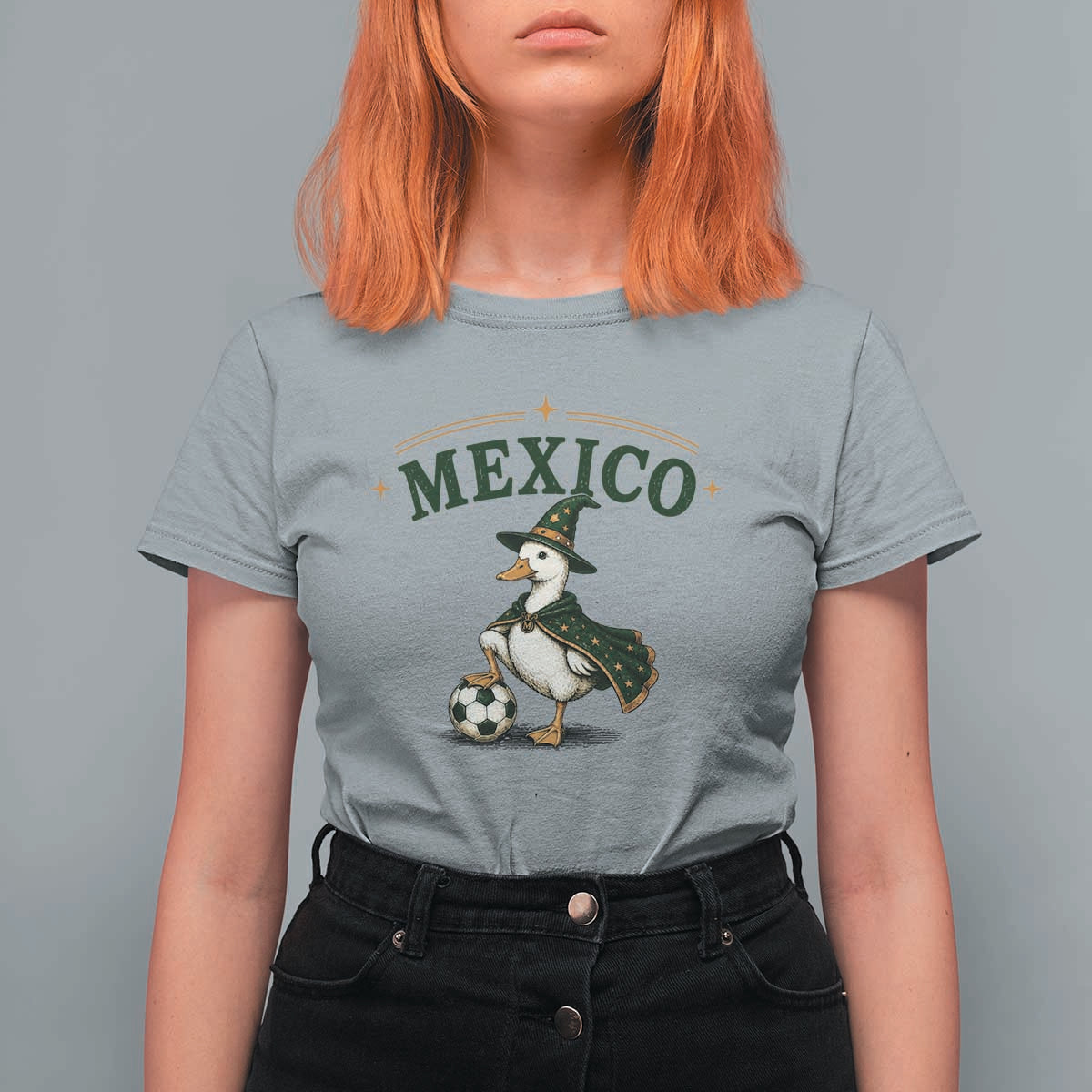 Vintage Mexico Soccer Wizard Duck Magical Fantasy T Shirt For Women Retro Mexican Pride Football Fans