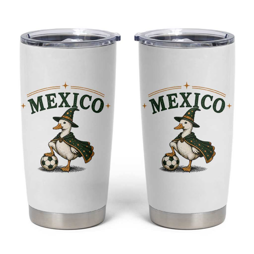 Vintage Mexico Soccer Wizard Duck Magical Fantasy Tumbler Cup Retro Mexican Pride Football Fans