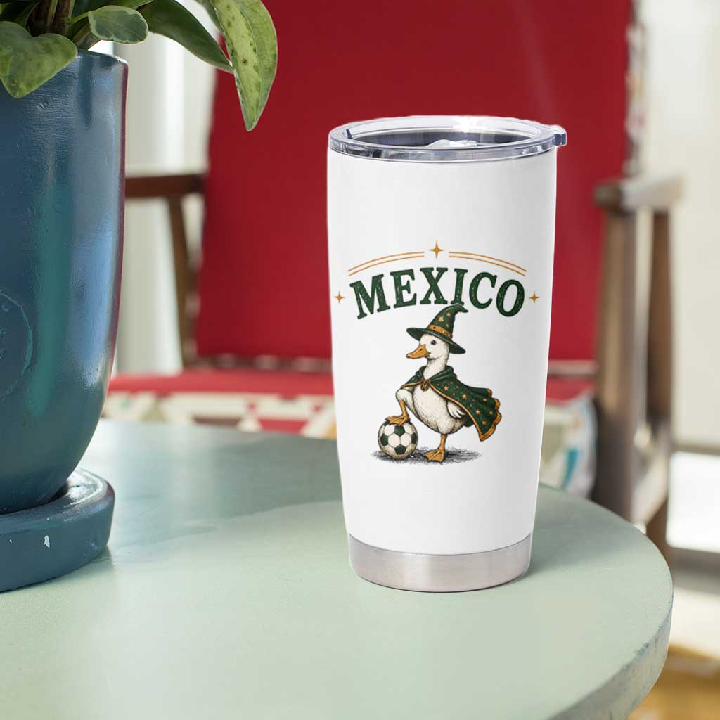 Vintage Mexico Soccer Wizard Duck Magical Fantasy Tumbler Cup Retro Mexican Pride Football Fans
