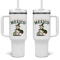 Vintage Mexico Soccer Wizard Duck Magical Fantasy Tumbler With Handle Retro Mexican Pride Football Fans