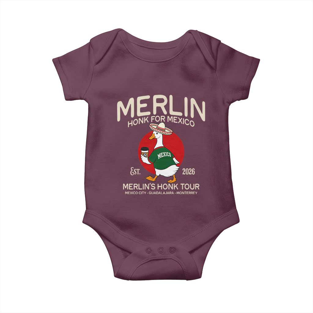 Merlin the Duck Honk Tour Mexico Retro Band Parody Baby Onesie Mexican Pride Soccer Locer Football Fans
