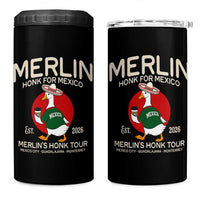 Merlin the Duck Honk Tour Mexico Retro Band Parody 4 in 1 Can Cooler Tumbler Mexican Pride Soccer Locer Football Fans
