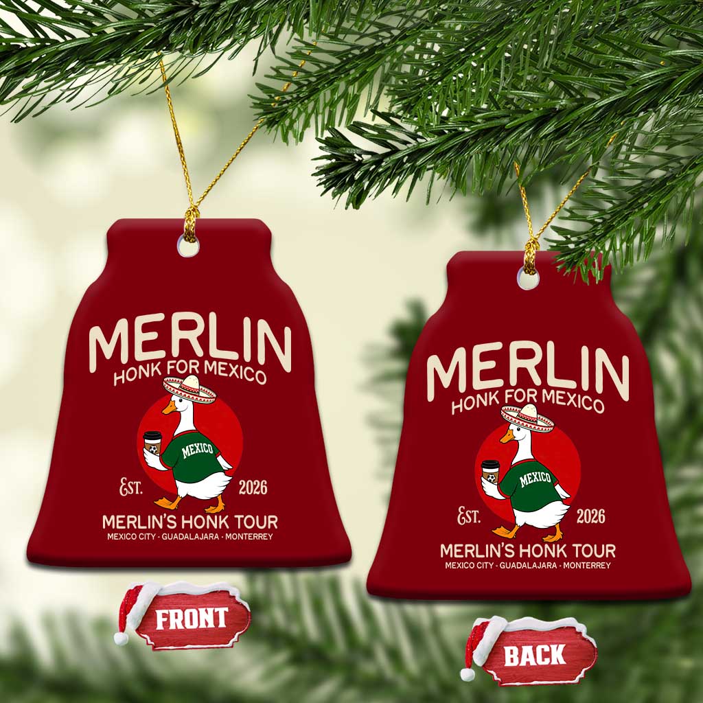 Merlin the Duck Honk Tour Mexico Retro Band Parody Ceramic Ornament Mexican Pride Soccer Locer Football Fans