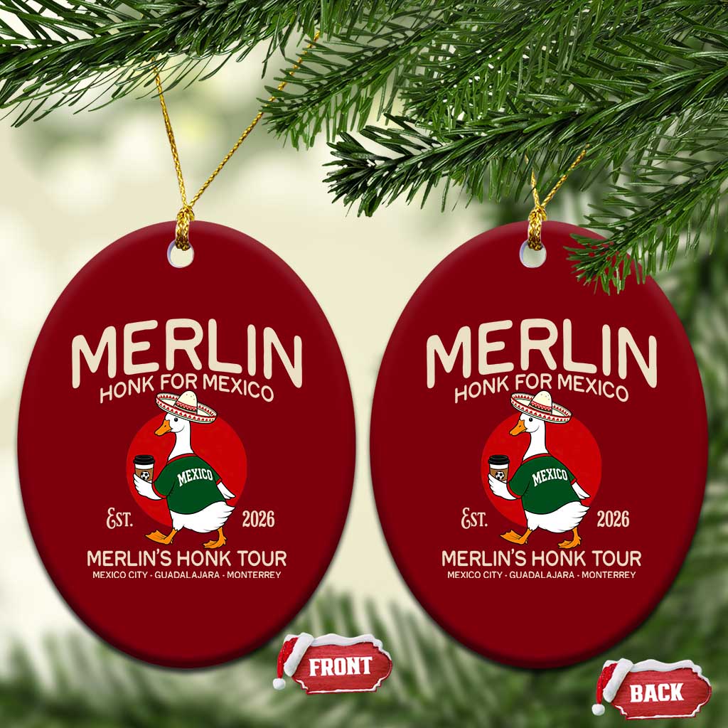Merlin the Duck Honk Tour Mexico Retro Band Parody Ceramic Ornament Mexican Pride Soccer Locer Football Fans