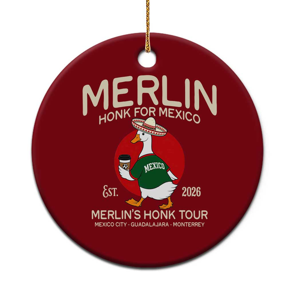 Merlin the Duck Honk Tour Mexico Retro Band Parody Ceramic Ornament Mexican Pride Soccer Locer Football Fans
