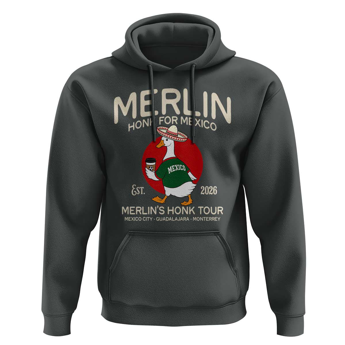 Merlin the Duck Honk Tour Mexico Retro Band Parody Hoodie Mexican Pride Soccer Locer Football Fans