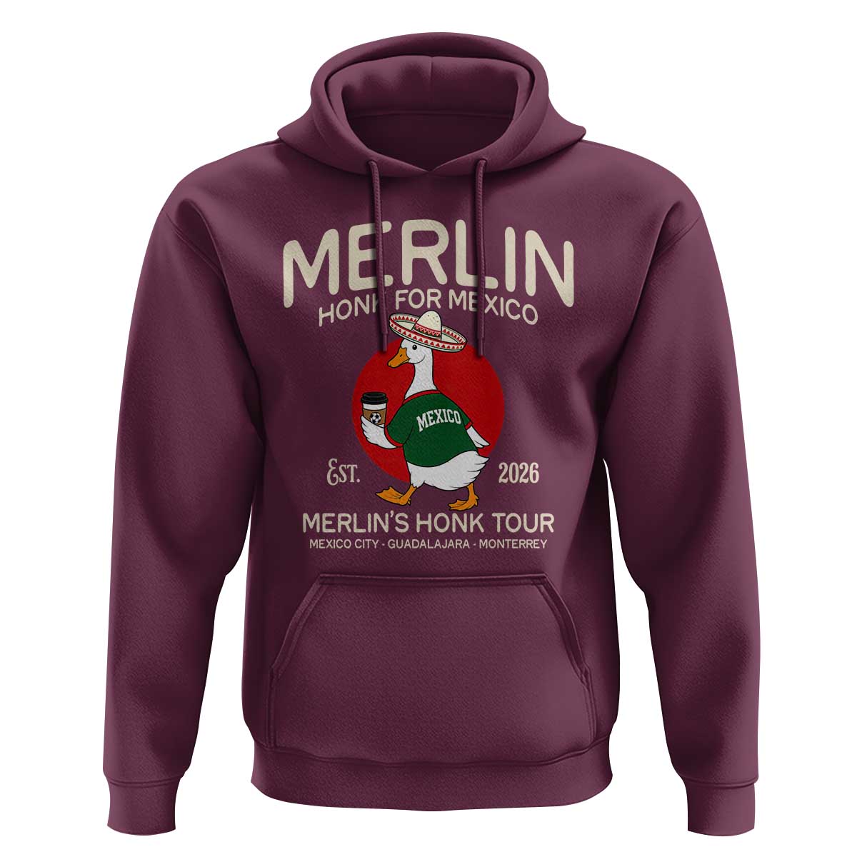 Merlin the Duck Honk Tour Mexico Retro Band Parody Hoodie Mexican Pride Soccer Locer Football Fans