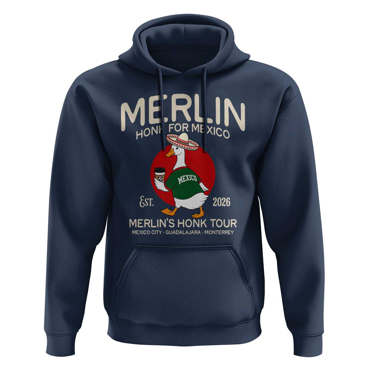 Merlin the Duck Honk Tour Mexico Retro Band Parody Hoodie Mexican Pride Soccer Locer Football Fans
