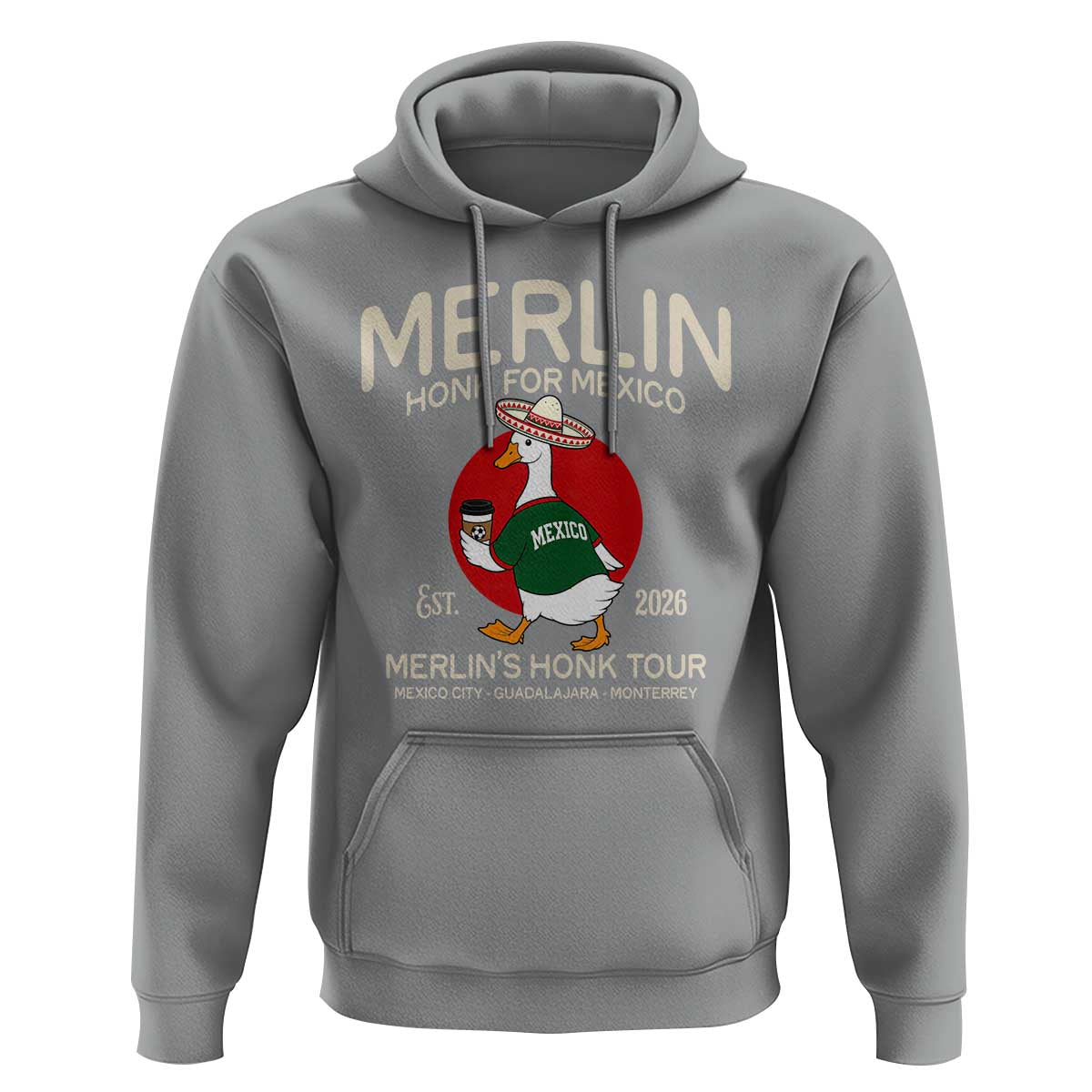 Merlin the Duck Honk Tour Mexico Retro Band Parody Hoodie Mexican Pride Soccer Locer Football Fans