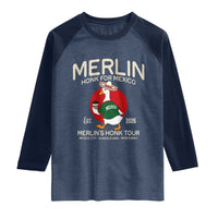 Merlin the Duck Honk Tour Mexico Retro Band Parody Raglan Shirt Mexican Pride Soccer Locer Football Fans
