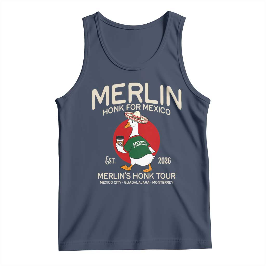 Merlin the Duck Honk Tour Mexico Retro Band Parody Tank Top Mexican Pride Soccer Locer Football Fans
