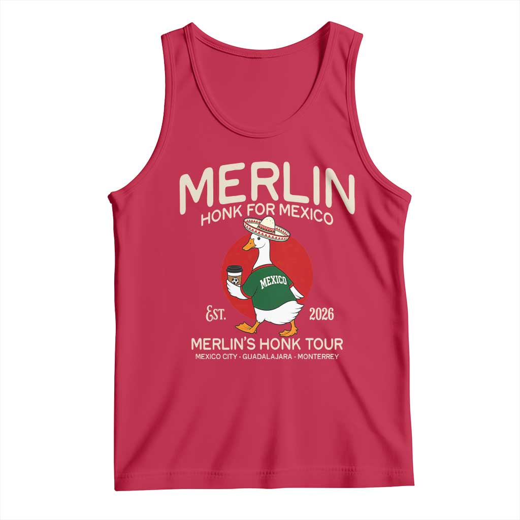 Merlin the Duck Honk Tour Mexico Retro Band Parody Tank Top Mexican Pride Soccer Locer Football Fans