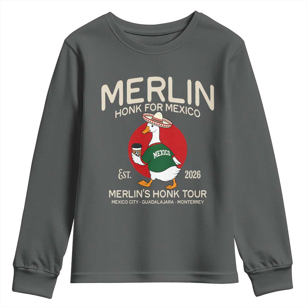 Merlin the Duck Honk Tour Mexico Retro Band Parody Youth Sweatshirt Mexican Pride Soccer Locer Football Fans