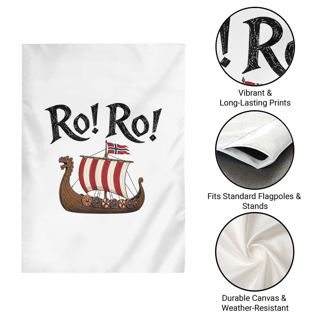Funny Norwegian Viking Longship Ro Ro Garden Flag Retro Norge Norway Flag Football Fans