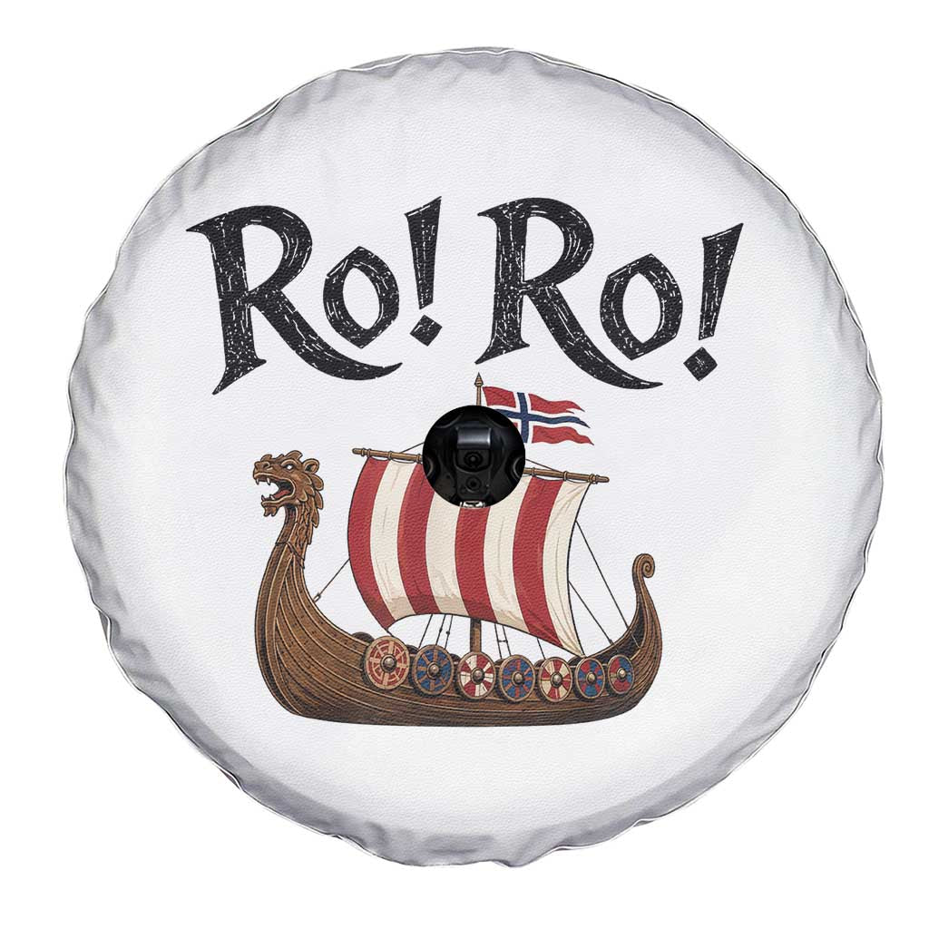 Funny Norwegian Viking Longship Ro Ro Spare Tire Cover Retro Norge Norway Flag Football Fans