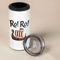 Funny Norwegian Viking Longship Ro Ro 4 in 1 Can Cooler Tumbler Retro Norge Norway Flag Football Fans