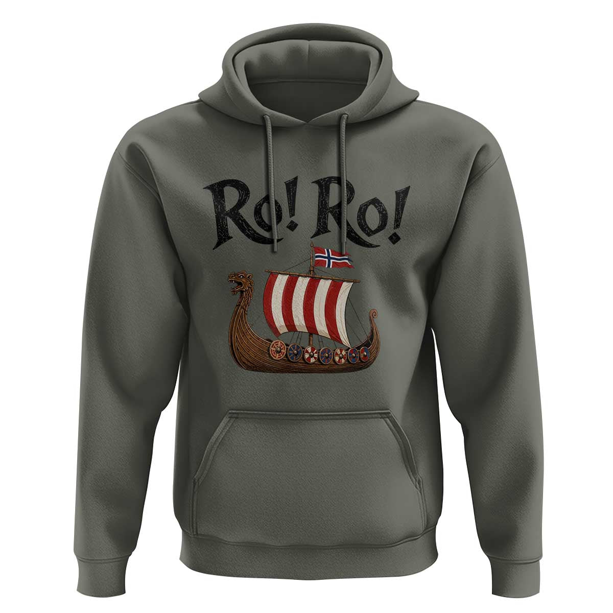 Funny Norwegian Viking Longship Ro Ro Hoodie Retro Norge Norway Flag Football Fans