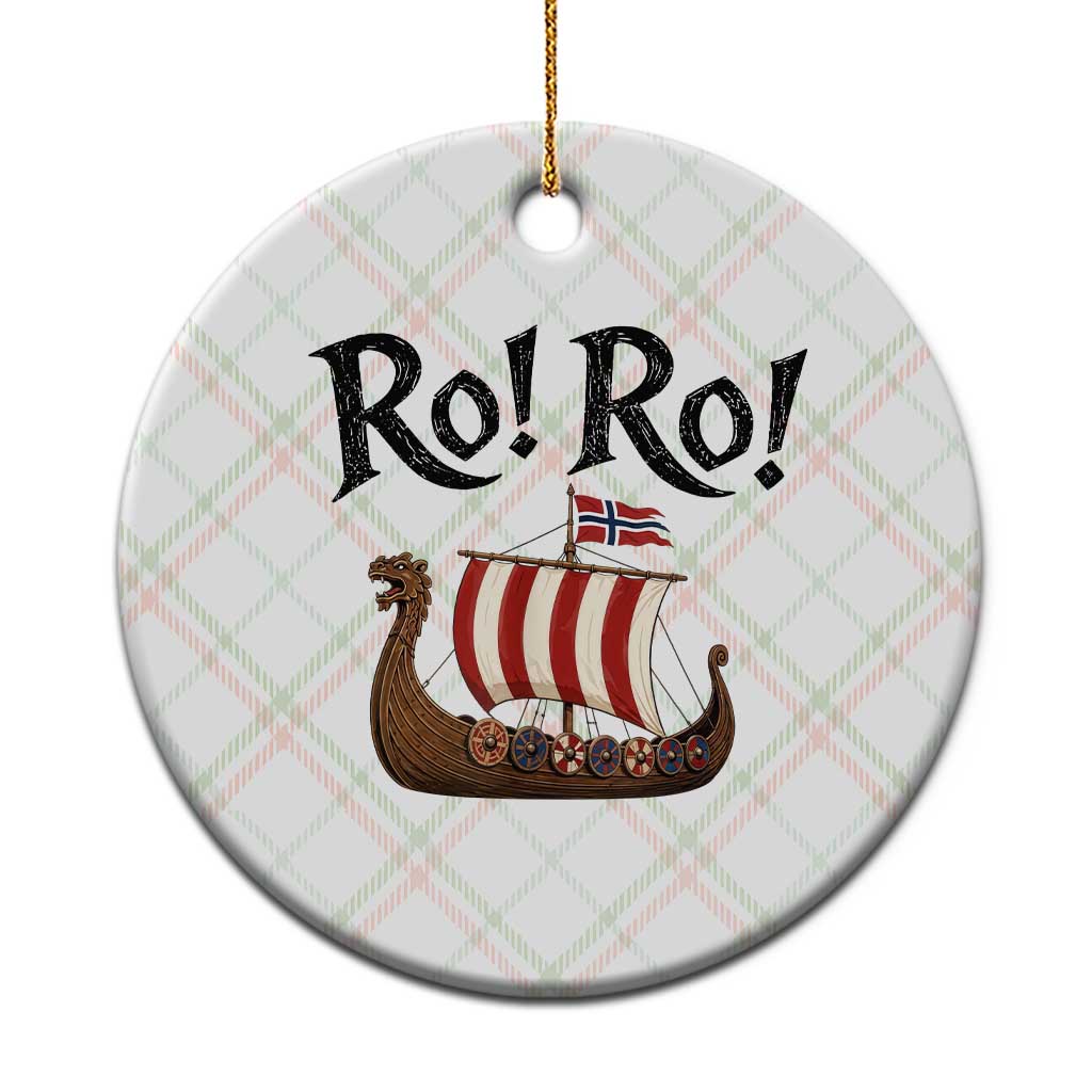 Funny Norwegian Viking Longship Ro Ro Ceramic Ornament Retro Norge Norway Flag Football Fans
