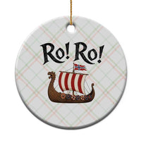 Funny Norwegian Viking Longship Ro Ro Ceramic Ornament Retro Norge Norway Flag Football Fans