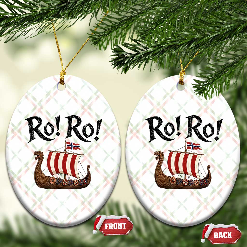 Funny Norwegian Viking Longship Ro Ro Ceramic Ornament Retro Norge Norway Flag Football Fans