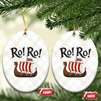 Funny Norwegian Viking Longship Ro Ro Ceramic Ornament Retro Norge Norway Flag Football Fans
