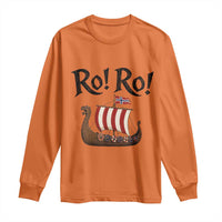 Funny Norwegian Viking Longship Ro Ro Long Sleeve Shirt Retro Norge Norway Flag Football Fans
