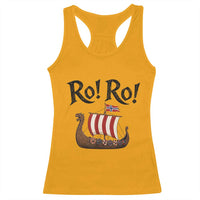 Funny Norwegian Viking Longship Ro Ro Racerback Tank Top Retro Norge Norway Flag Football Fans